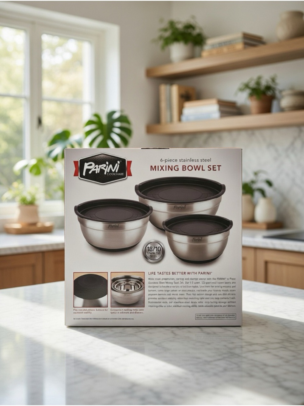 Parini 6-Piece Stainless Steel Mixing Bowl Set